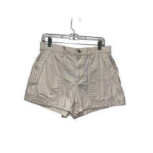 Madewell Ivory High-Ris  Casual Pleated Cotton Shorts Women's Size 27